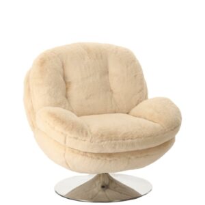 Fauteuil Memento Fausse Fourrure Blanc 81x86xH83